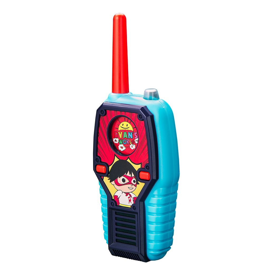eKids Ryan's World Walkie Talkies για παιδιά & ενήλικες με ενσωματωμένο μεγάφωνο και εμβέλεια 150 μέτρων (RW-212) (Μπλε/Κόκκινο/Θαλασσί)