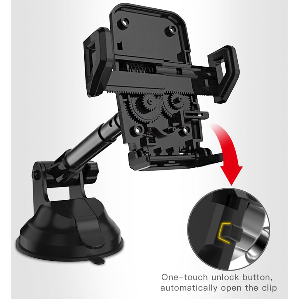 Yesido - Car Holder (C40) - Extendable Arm for Dashboard, Windshield - Black