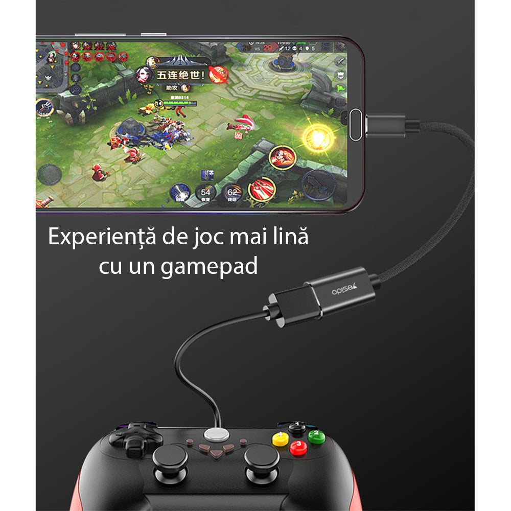 Yesido - OTG Cable Adapter (GS01) - Type-C to USB 2.0, Plug & Play - Black