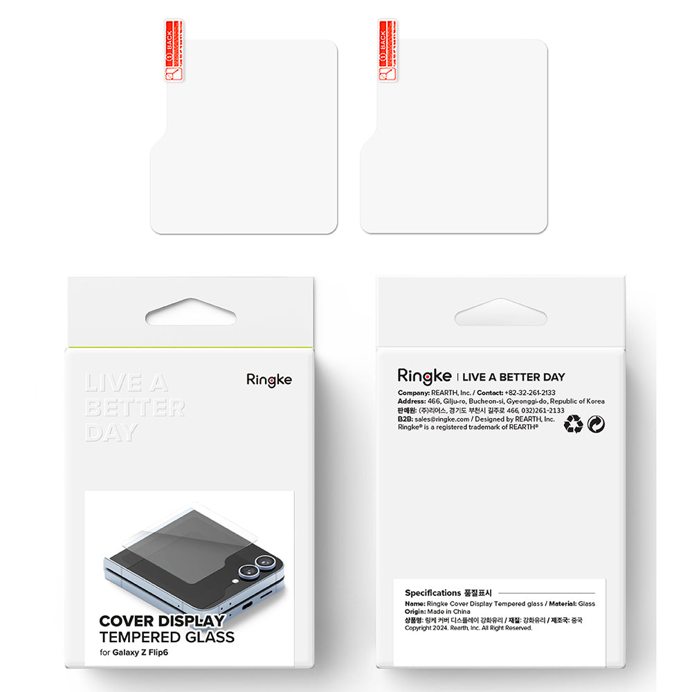 Ringke - Cover Display Tempered Glass (2 pack) - Galaxy Z Flip6 / Flip7 FE - Clear