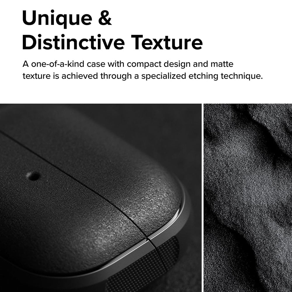 Ringke - Protection Case Onyx Magnetic - for Galaxy Buds 3 / 3 Pro / 3 FE, Non-Slip Texture, Carabiner Hole - Black