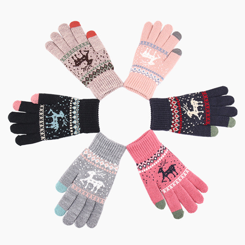 Techsuit - Touchscreen Gloves Raindeer (ST0002) - Wool - Khaki