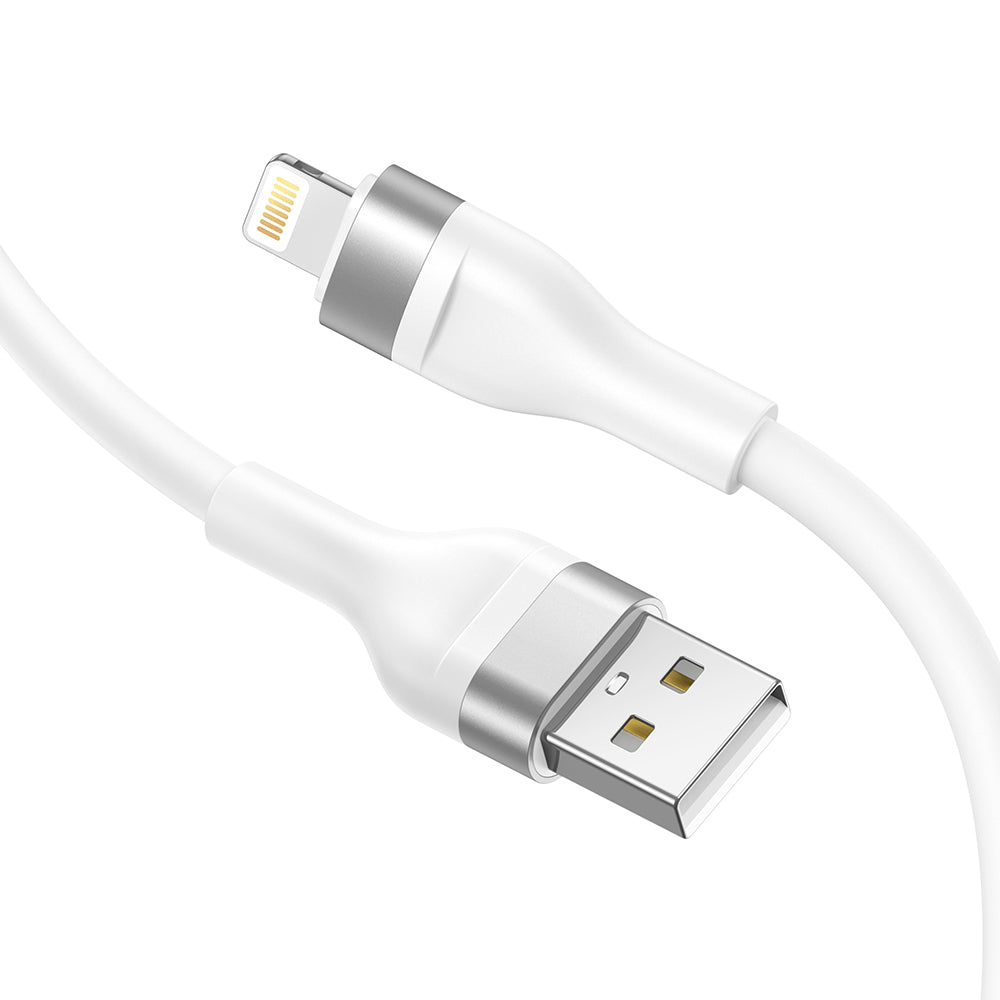 Lito - Data Cable (LD02L) - USB to Lightning, Fast Charging, 2.4A, Tangle-free, Soft Silicone, 1.2m - White
