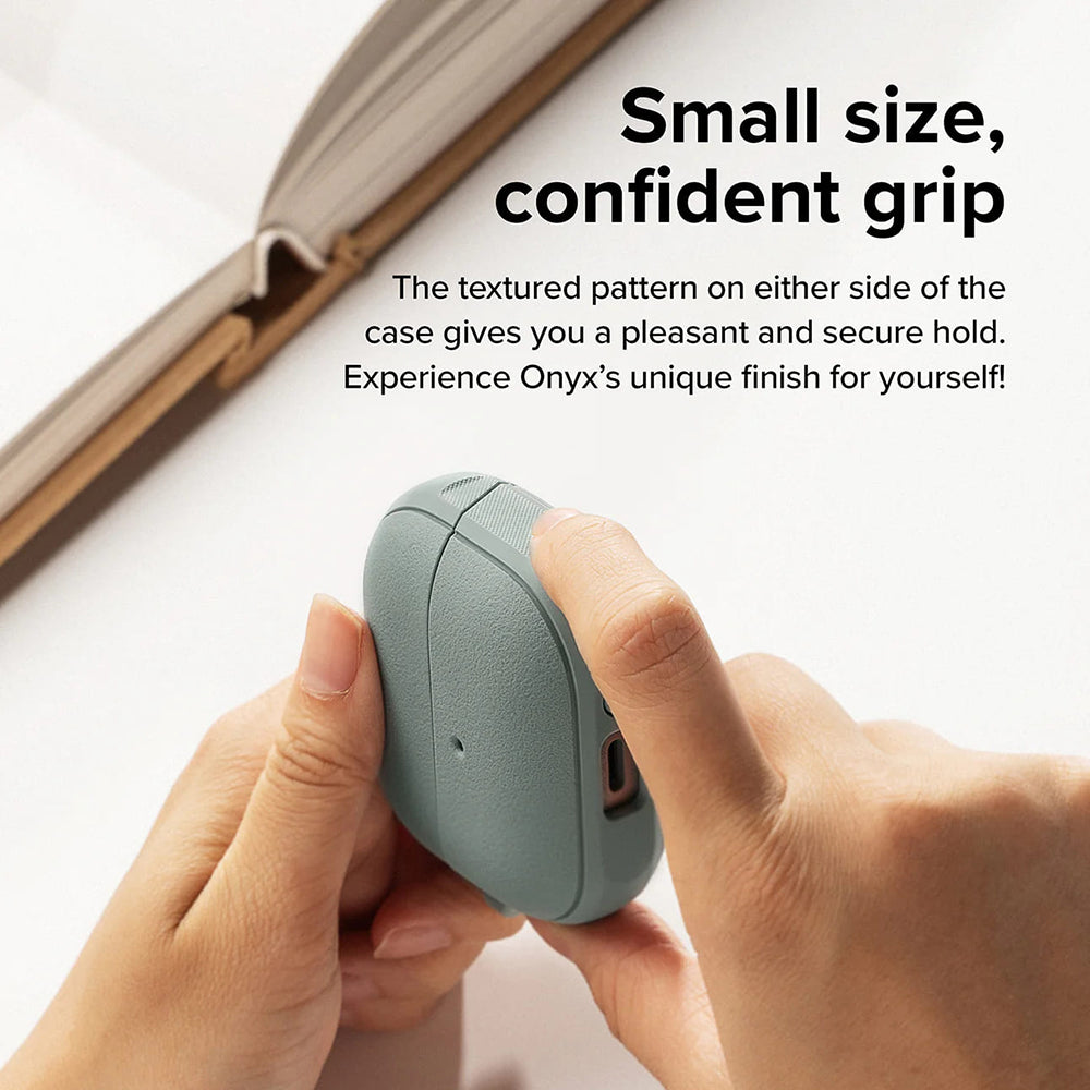 Ringke - Protection Case Onyx Magnetic - for Galaxy Buds 3 / 3 Pro / 3 FE, Non-Slip Texture, Carabiner - Sage Green