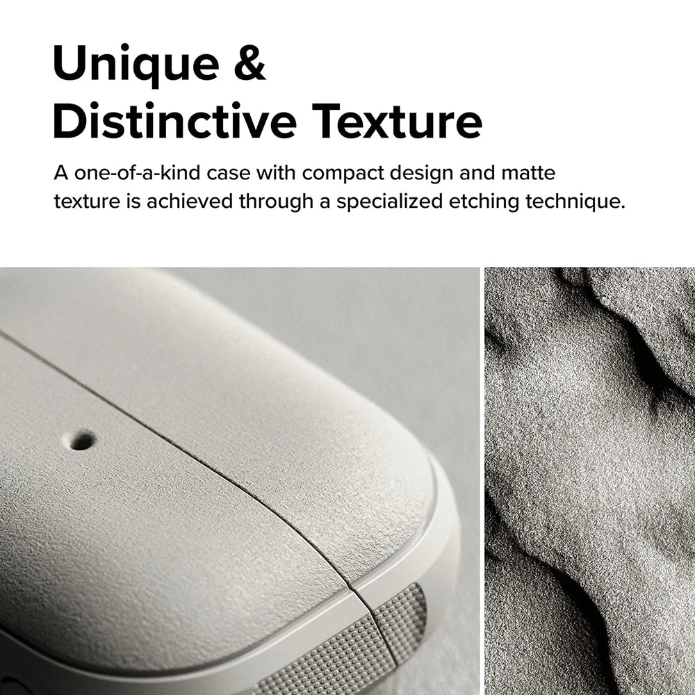 Ringke - Protection Case Onyx Magnetic - for Galaxy Buds 3 / 3 Pro / 3 FE, Non-Slip Texture, Carabiner - Warm Gray