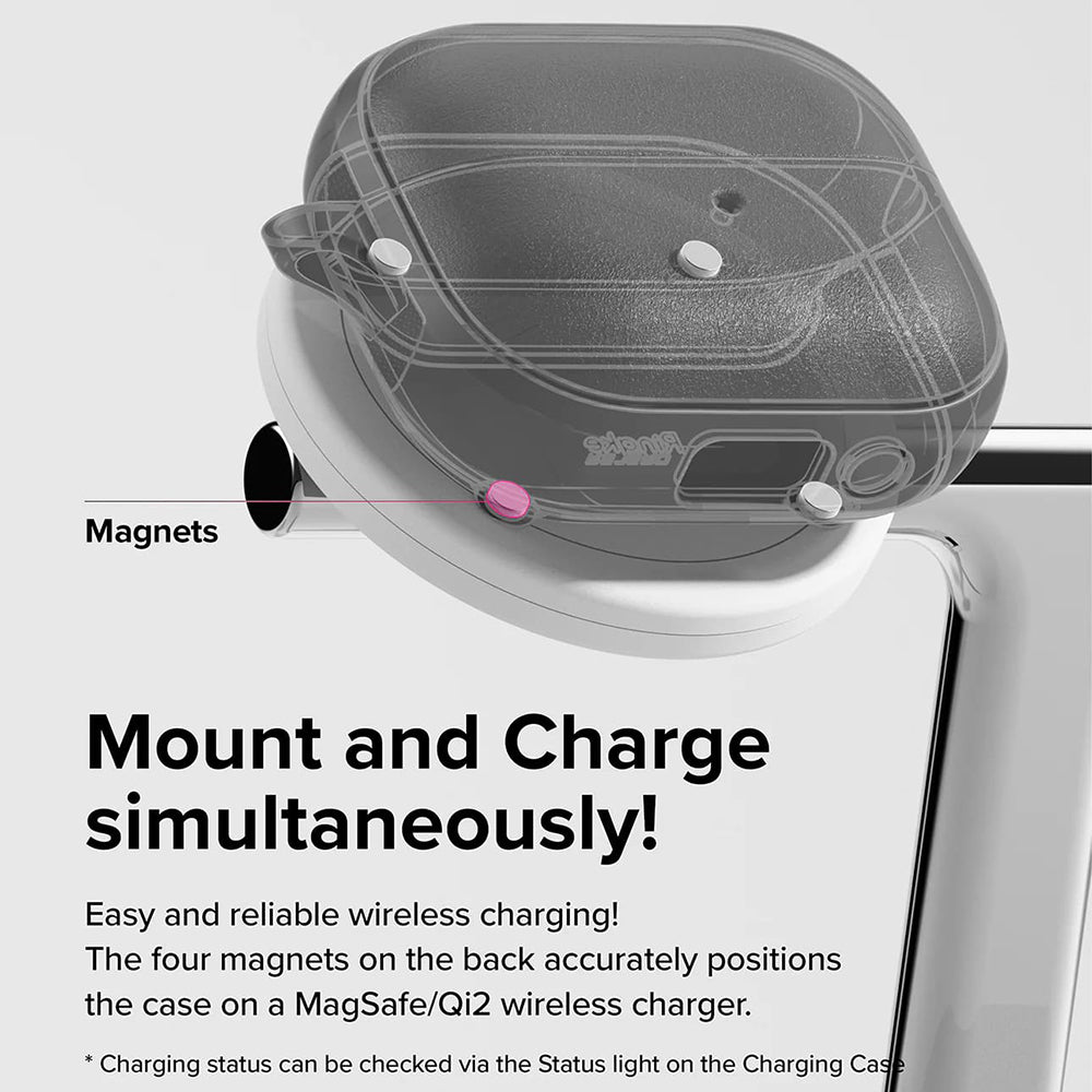 Ringke - Protection Case Onyx Magnetic - for Galaxy Buds 3 / 3 Pro / 3 FE, Non-Slip Texture, Carabiner - Warm Gray