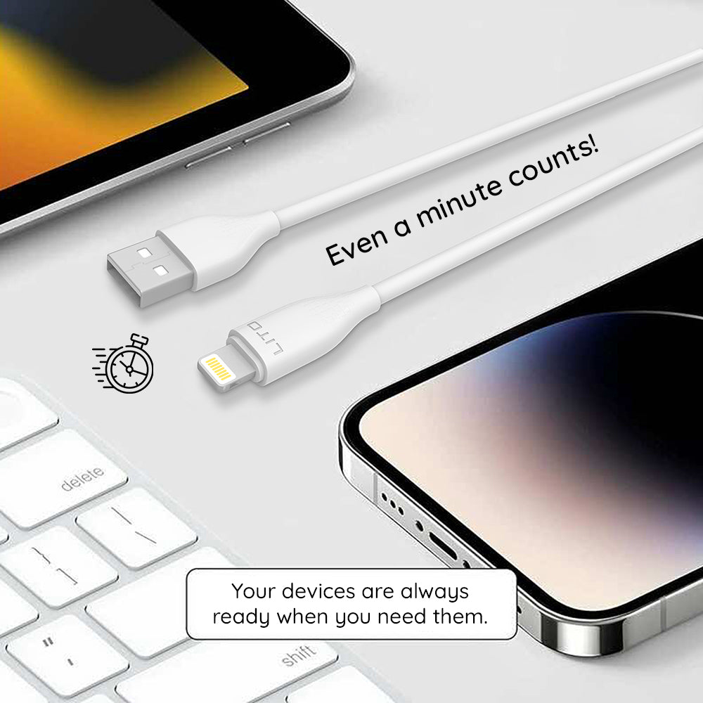 Lito - Data Cable (LD03L) - USB to Lightning, Fast Charging, 2.4A, 1m - White