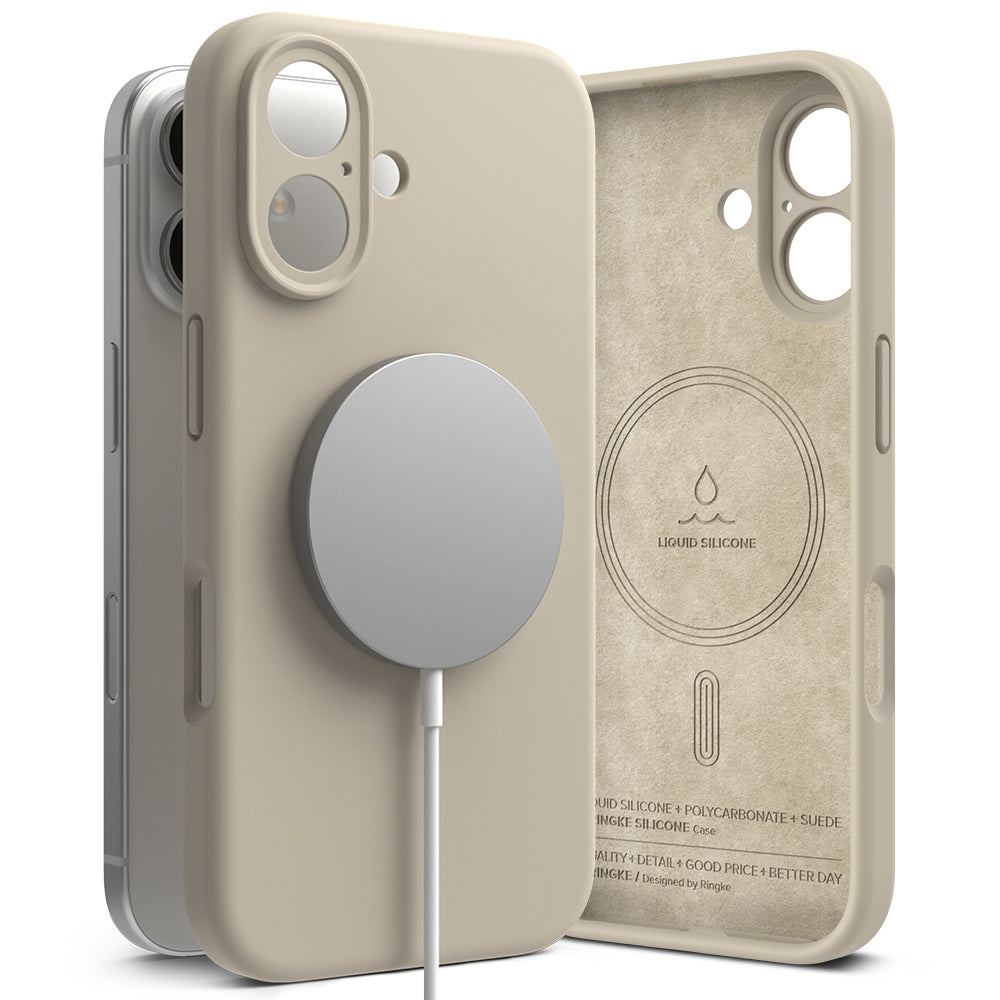 Ringke - Silicone Magnetic MagSafe - iPhone 16 Plus - Stone