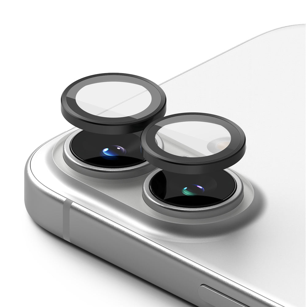 Ringke - Camera Lens Frame Glass (2 pack) - iPhone 16 / iPhone 16 Plus - Black