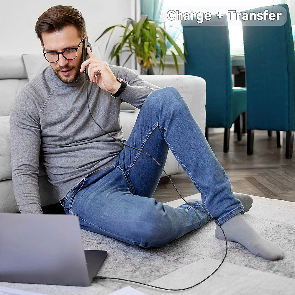 Lito - Data Cable (LD14) - USB to Type-C Fast Charging 60W, 480Mbps, Nylon, 1m - Black