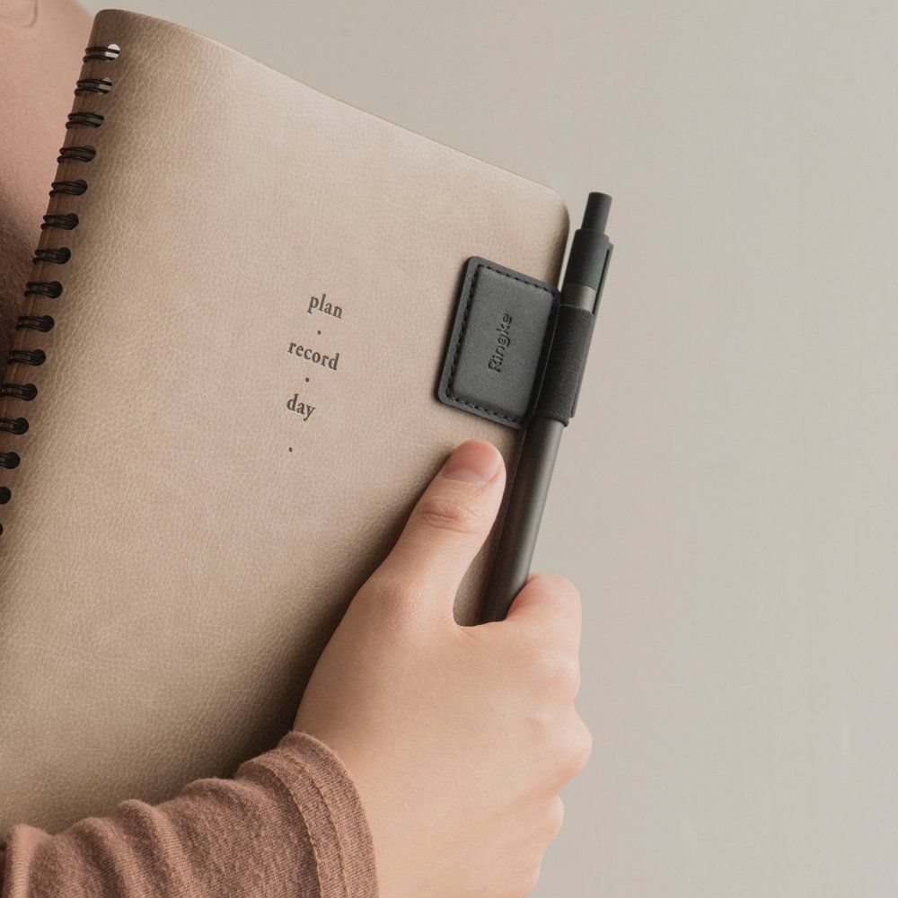 Ringke - Pen Holder (2 pack) - Ecological Leather, Textile, Elastic - Black