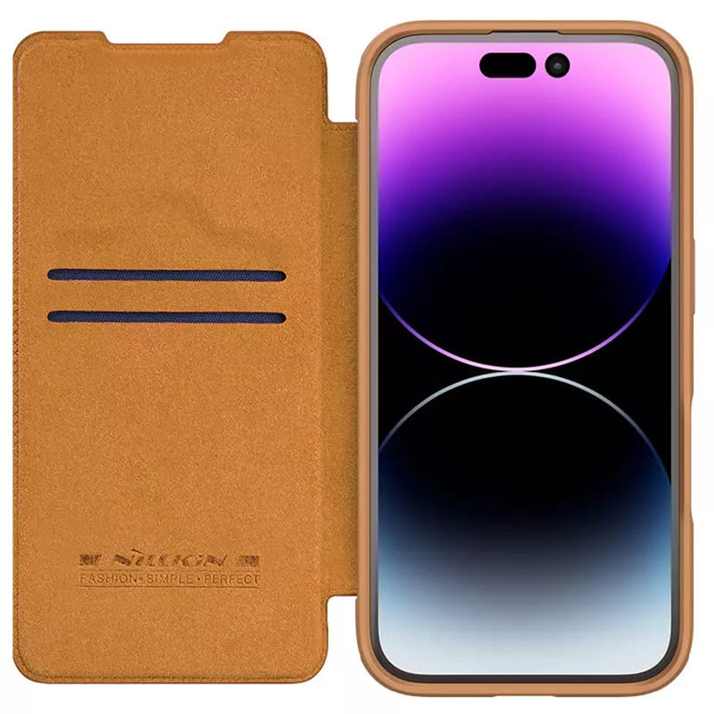 Nillkin - Qin Prop Leather Case - iPhone 16 - Brown