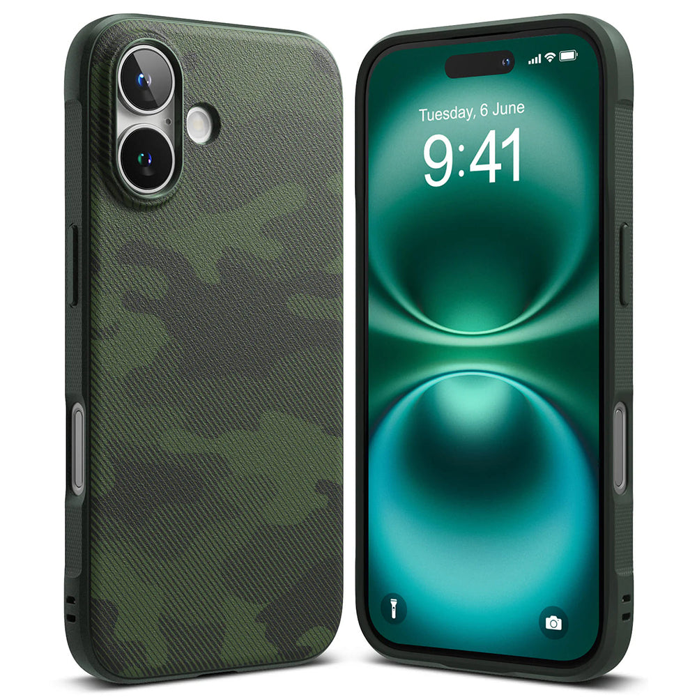 Ringke - Onyx Design - iPhone 16 Plus - Camo Green