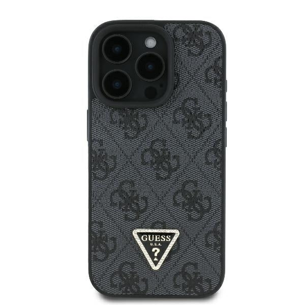 Guess “Metal Logo Strass Collection” Case Θήκη προστασίας Crossbody από δερματίνη– iPhone 16 Pro (Μαύρο – GUHCP16LP4TDSCPK)