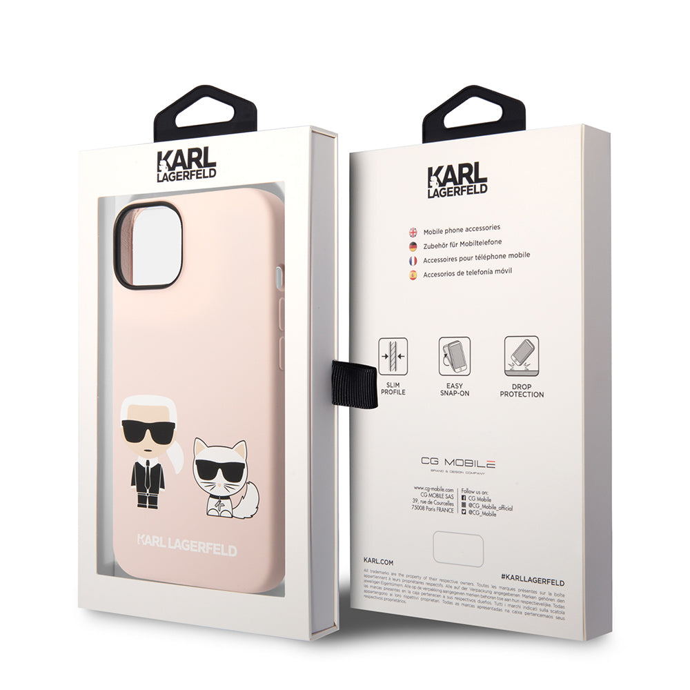 Karl Lagerfeld - Silicone MagSafe (KLHMP14MSSKCI) - iPhone 14 Plus - Light Pink Karl&Choupette