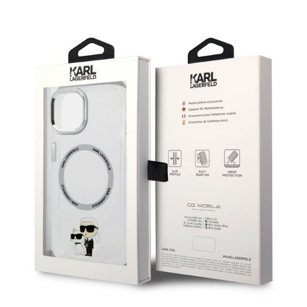 Karl Lagerfeld - Hardcase MagSafe (KLHMP14MHNKCIT) - iPhone 14 Plus - Clear Iconic Karl&Choupette