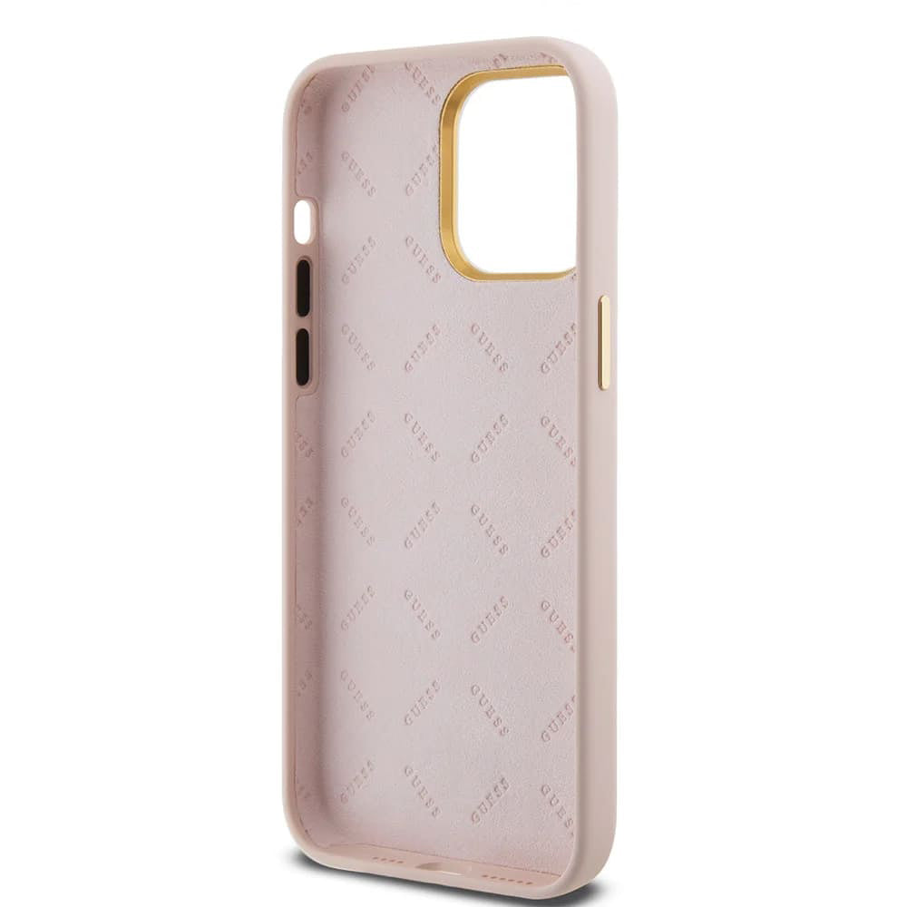 Guess “Vintage Script Gold Logo Collection” Σκληρή Θήκη προστασίας από σιλικόνη – Apple iPhone 15 Pro (Ροζ – GUHCP15LSMBSLP)