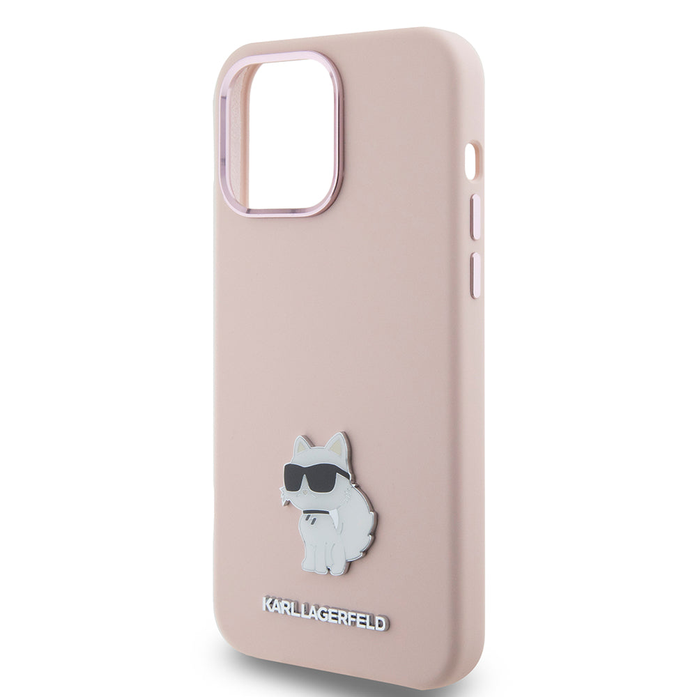 Karl Lagerfeld Choupette Metal Pin Hard Case Θήκη προστασίας από σιλικόνη – iPhone 15 Pro Max (Pink – KLHCP15XSMHCNPP)