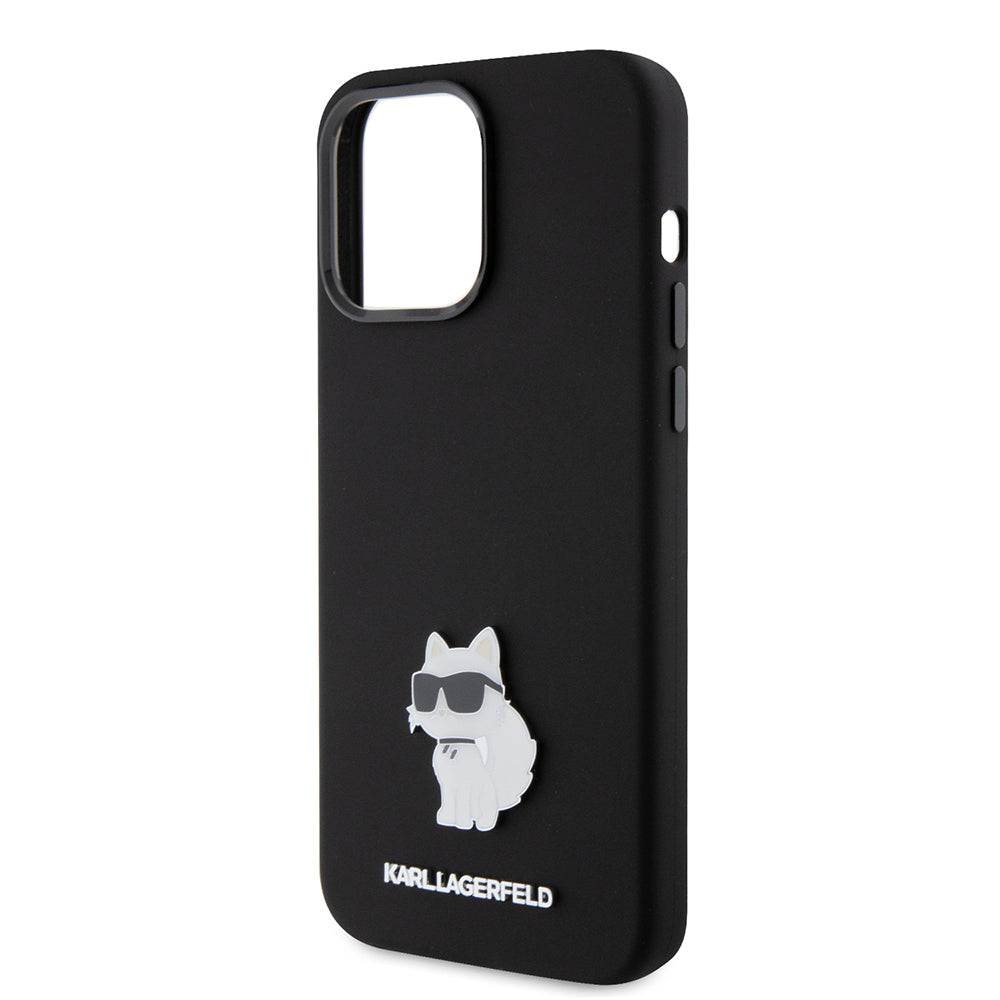 Karl Lagerfeld Choupette Metal Pin Hard Case Θήκη προστασίας από σιλικόνη – iPhone 15 Pro Max (Black – KLHCP15XSMHCNPK)