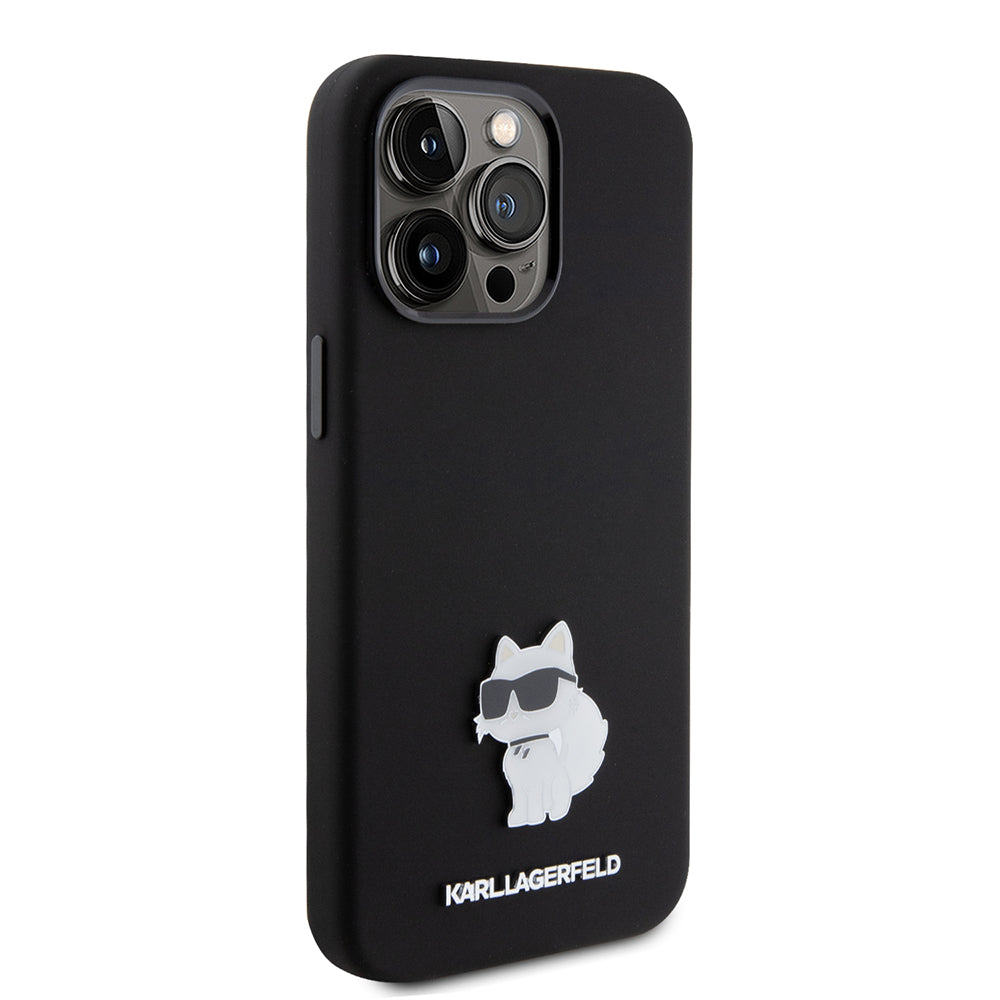 Karl Lagerfeld Choupette Metal Pin Hard Case Θήκη προστασίας από σιλικόνη – iPhone 15 Pro Max (Black – KLHCP15XSMHCNPK)