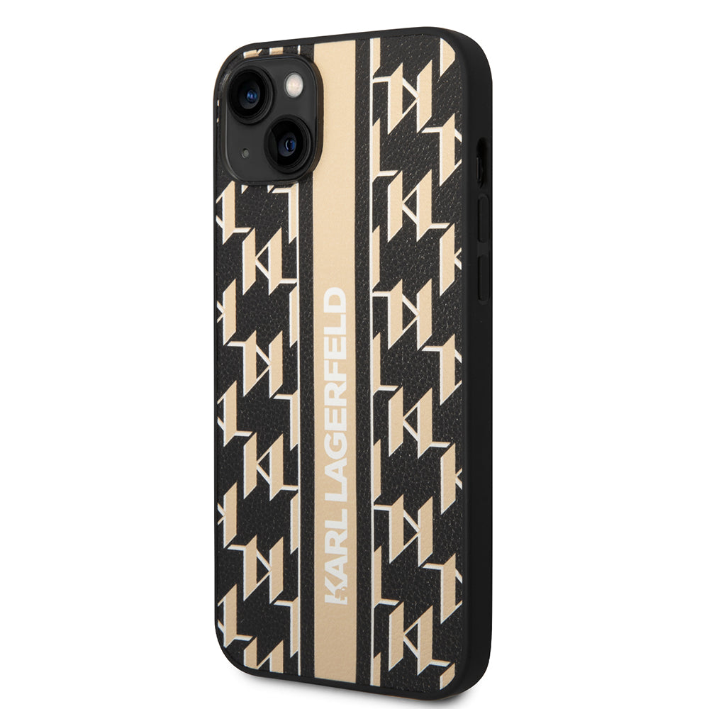 Karl Lagerfeld - Hardcase Monogram (KLHCP14MPGKLSKW) - iPhone 14 Plus - Brown Stripe