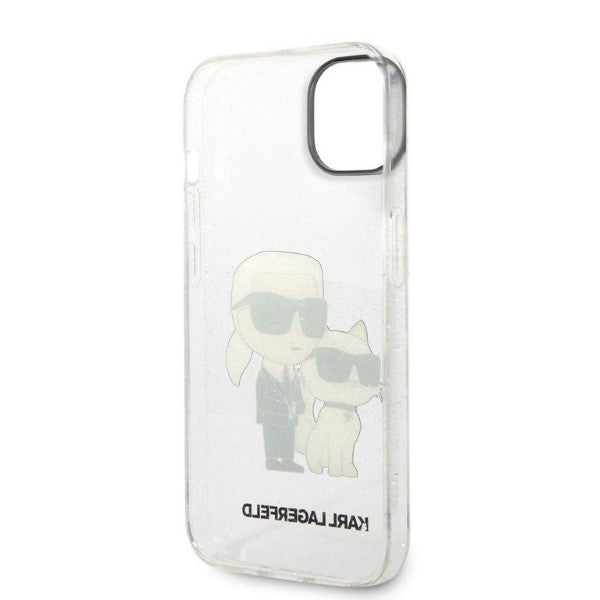 Karl Lagerfeld - Hardcase Glitter (KLHCP14MHNKCTGT) - iPhone 14 Plus - Transparent Karl&Choupette