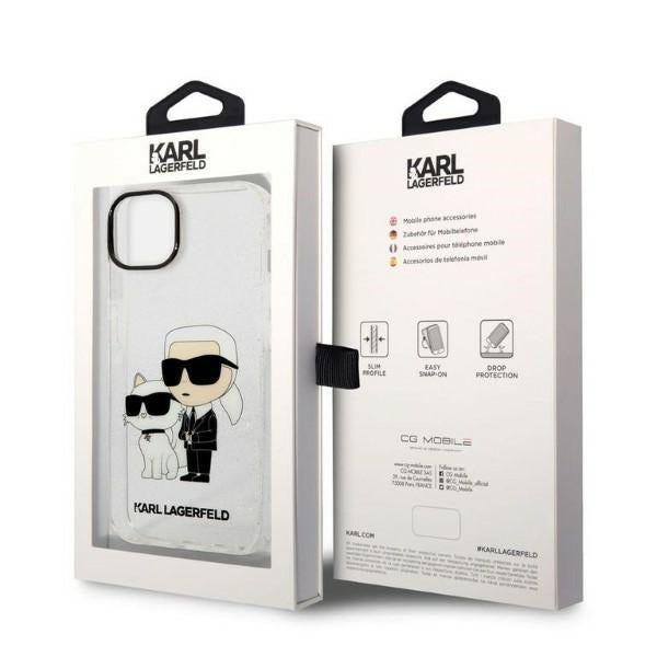 Karl Lagerfeld - Hardcase Glitter (KLHCP14MHNKCTGT) - iPhone 14 Plus - Transparent Karl&Choupette