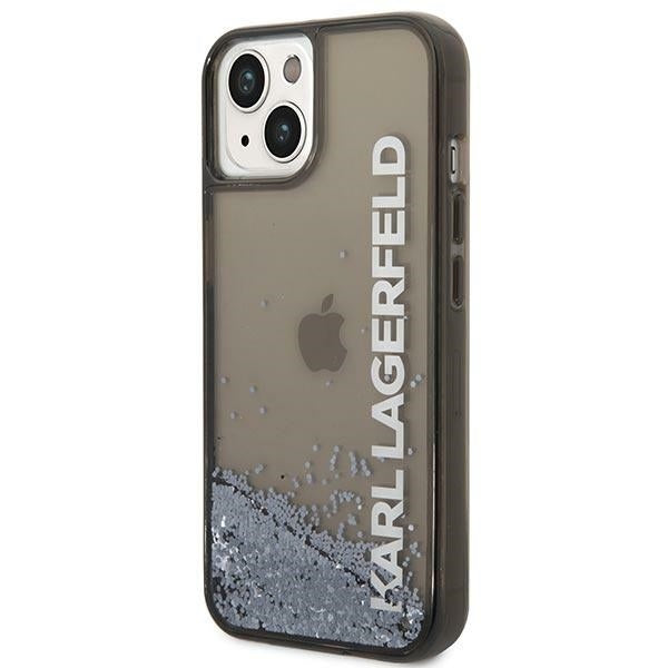 Karl Lagerfeld Liquid Glitter Translucent Case Elongated Logo Θήκη προστασίας – iPhone 14 Plus (Clear Black/Glitter)