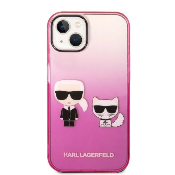 Karl Lagerfeld “Karl & Choupette” Back Cover Case Διάφανη Θήκη προστασίας από Liquid Silicone – iPhone 14 Plus (Pink)