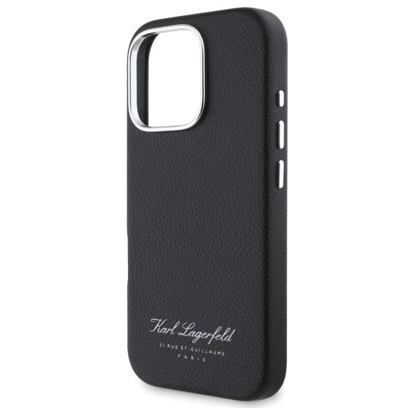 Karl Lagerfeld “Rue St.Guillaume Logo Collection” Θήκη προστασίας από σιλικόνη – iPhone 16 Pro (Μαύρο – KLHCP16LPGWCMKHK)