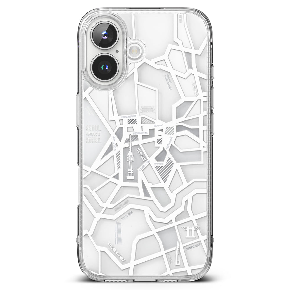 Ringke - Fusion Design - iPhone 16 Plus - Seoul Map White