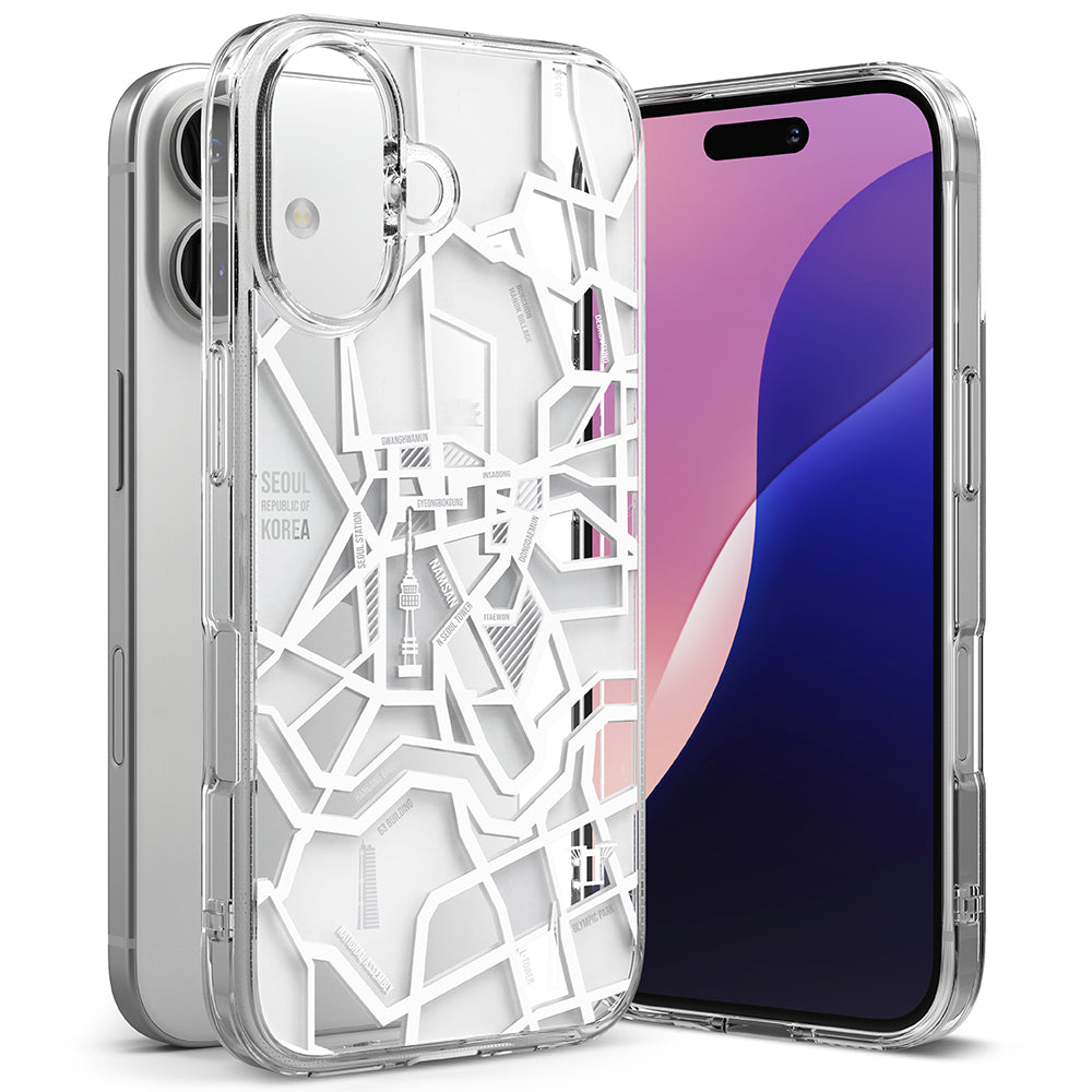 Ringke - Fusion Design - iPhone 16 Plus - Seoul Map White