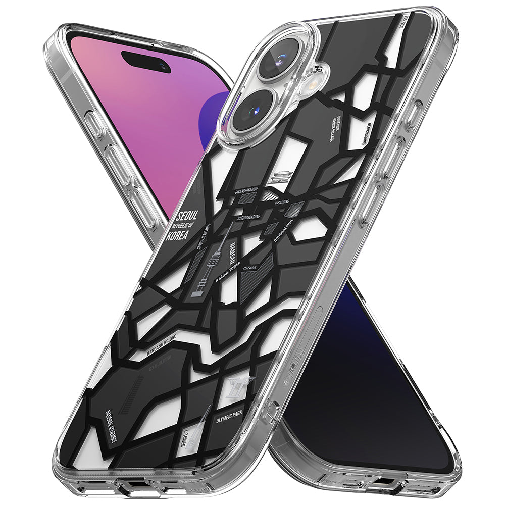 Ringke - Fusion Design - iPhone 16 Plus - Seoul Map Black