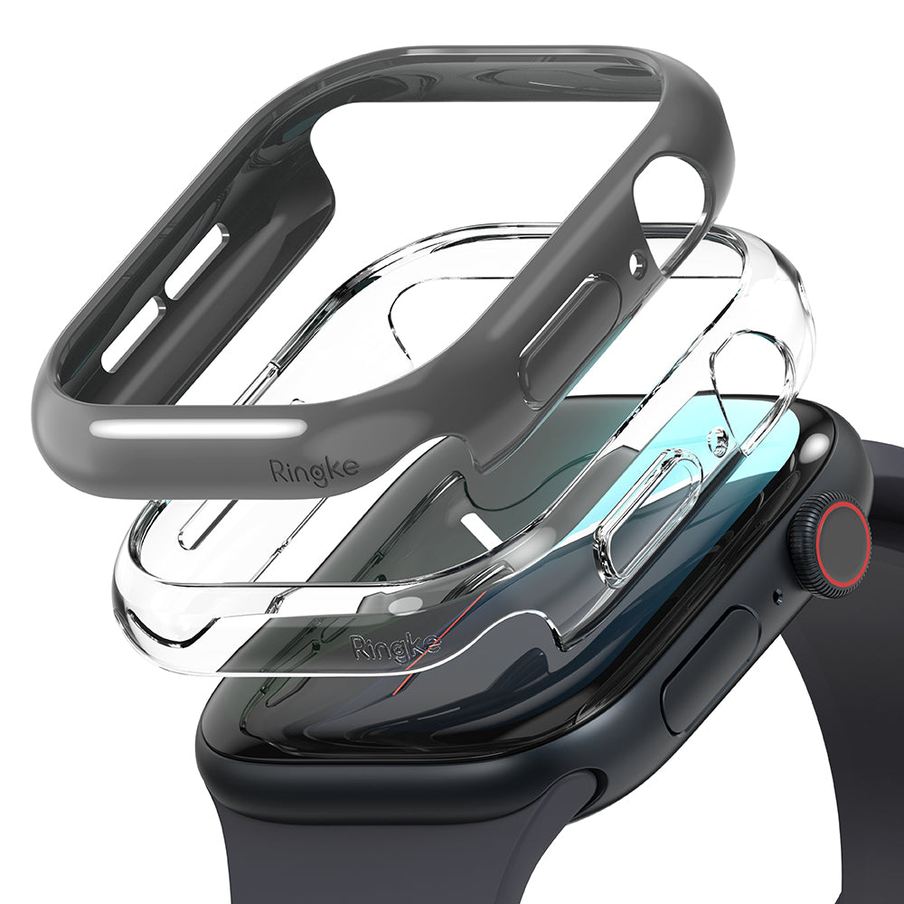 Ringke - Slim (2 pack) - Apple Watch 10 42mm / Watch 11 42mm - Clear / Dark Gray