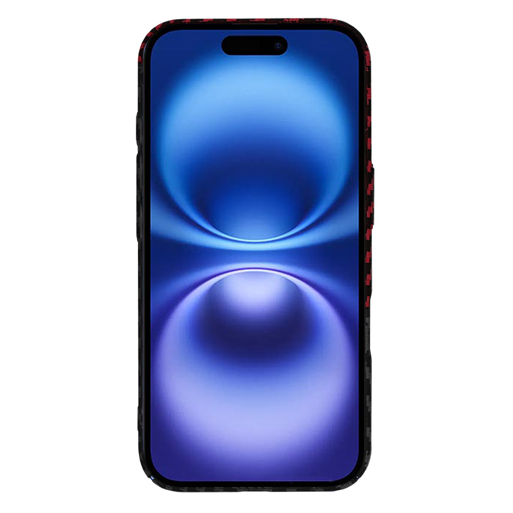 Techsuit - Carbonite FiberShell - iPhone 16 - Red Vortex