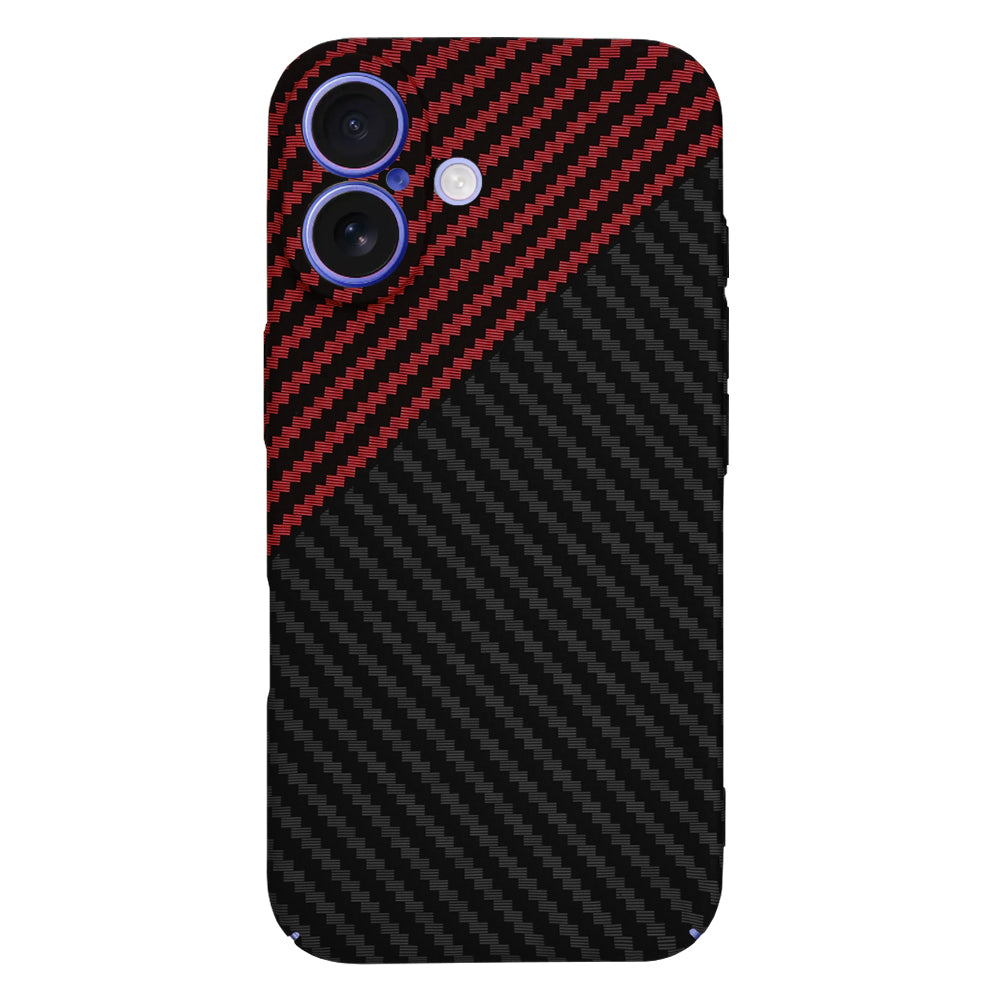 Techsuit - Carbonite FiberShell - iPhone 16 - Red Vortex