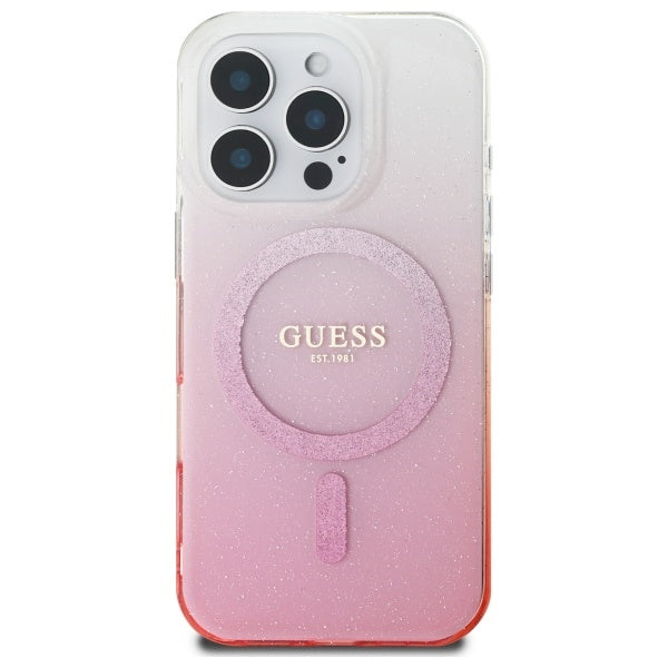 Guess Magsafe “Glitter Gradient” Hard Case Θήκη προστασίας από σκληρό πλαστικό – iPhone 16 Pro Max (Ροζ – GUHMP16XHGRCELP)