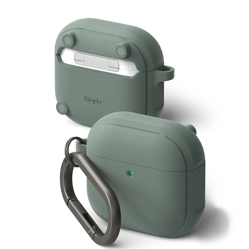 Ringke - Protection Case Onyx Magnetic - for AirPods 4, Non-Slip Texture, Carabiner Hole - Sage Green