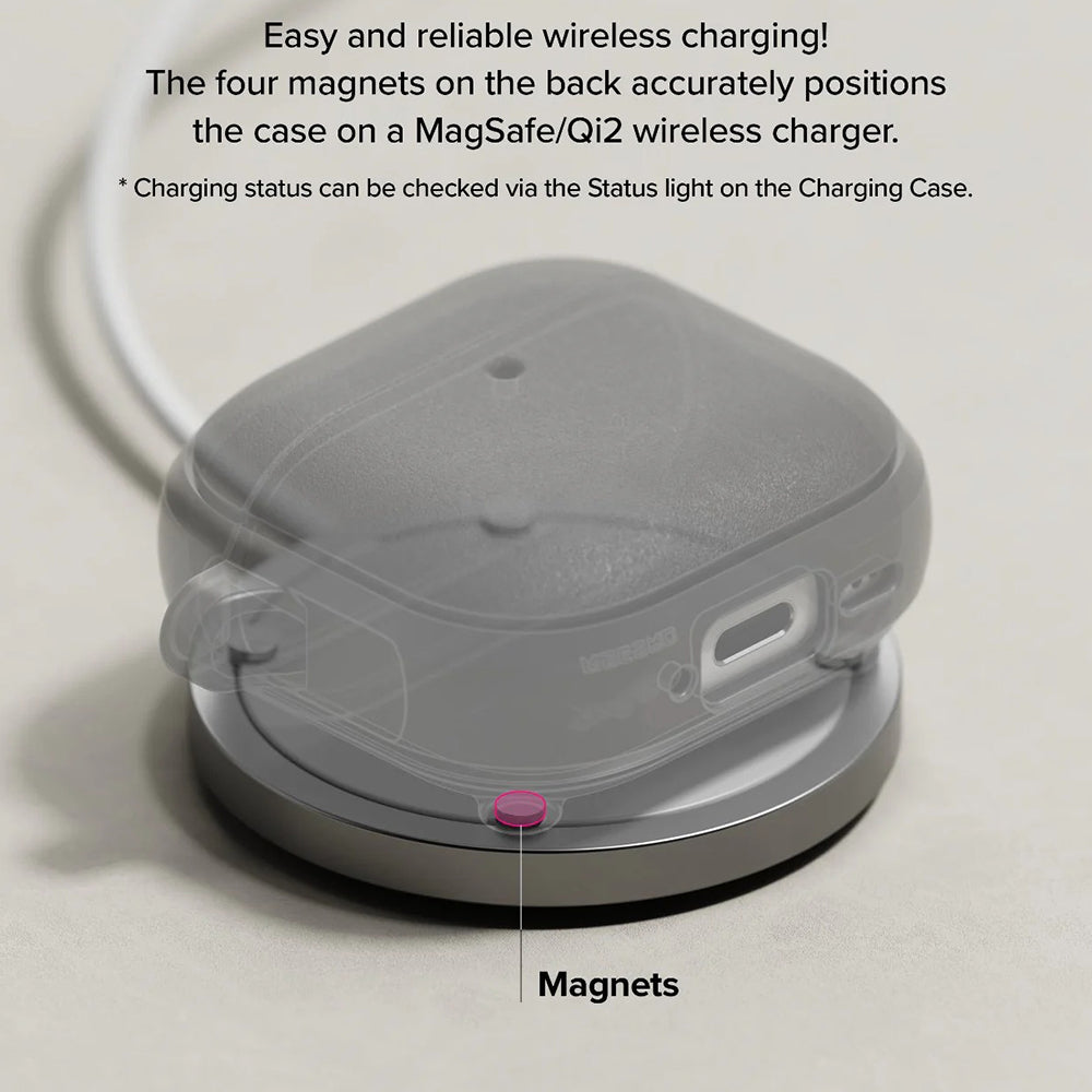 Ringke - Protection Case Onyx Magnetic - for AirPods 4, Non-Slip Texture, Carabiner Hole - Warm Gray