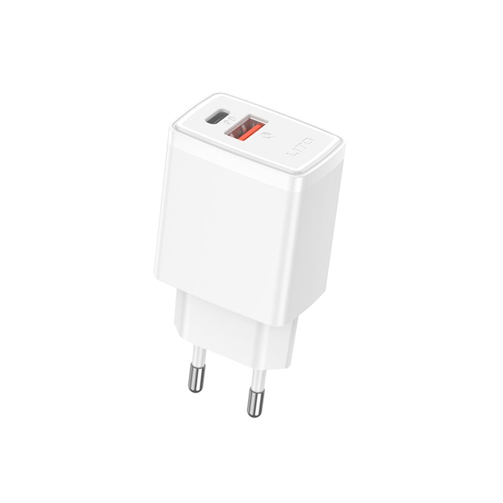 Lito - Wall Charger (LC09) - Type-C, USB, PD20W, QC3.0, Fast Charge, PC Fireproof, 5V/3A - White
