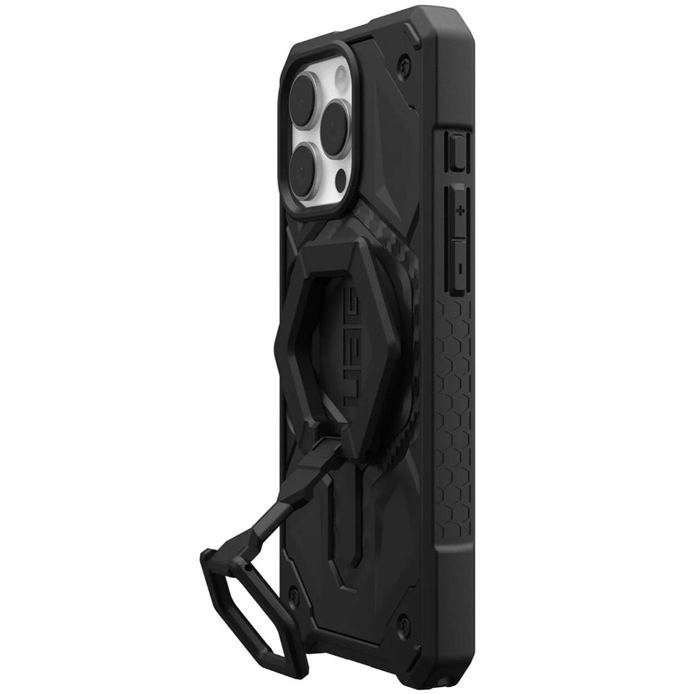 UAG - Monarch Pro MagSafe Bundle - iPhone 16 Pro Max - Carbon Fiber / Black Stand