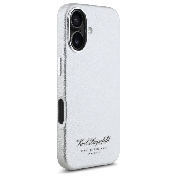 Karl Lagerfeld “Rue St.Guillaume Logo Collection” Θήκη προστασίας από σιλικόνη – iPhone 16 (Γκρι – KLHCP16SPGWCMKHK)
