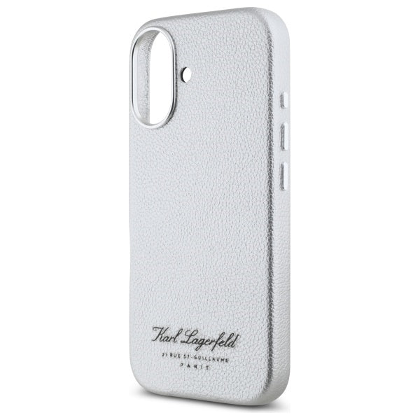 Karl Lagerfeld “Rue St.Guillaume Logo Collection” Θήκη προστασίας από σιλικόνη – iPhone 16 (Γκρι – KLHCP16SPGWCMKHK)