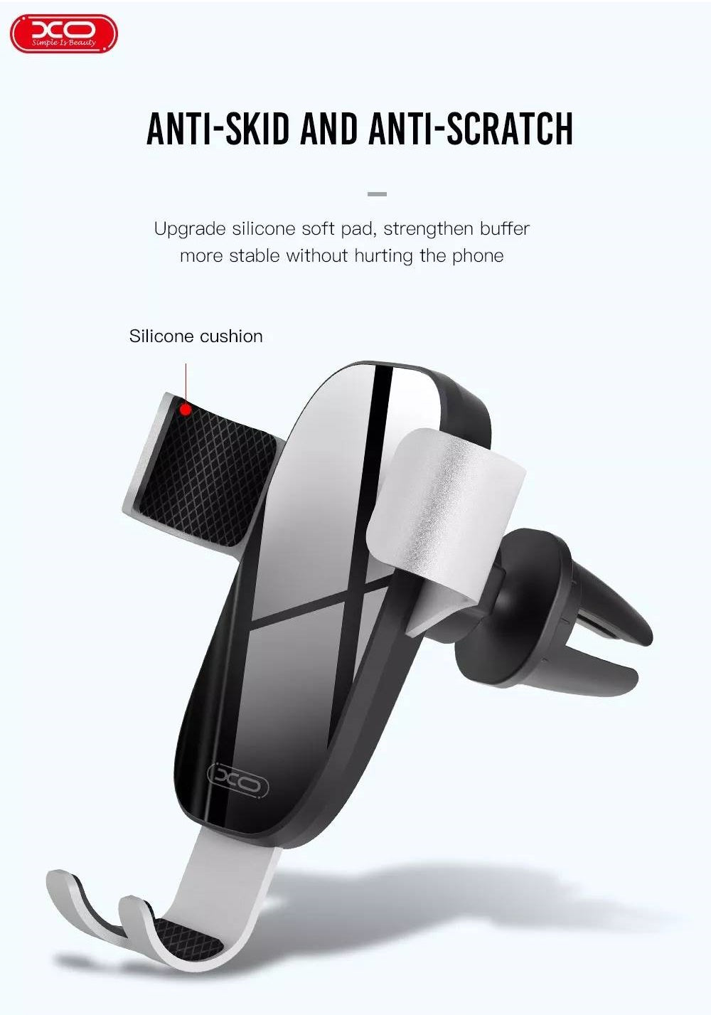 XO C37 Car Phone Holder Βάση στήριξης Smartphone αεραγωγών αυτοκινήτου (Μαύρη)