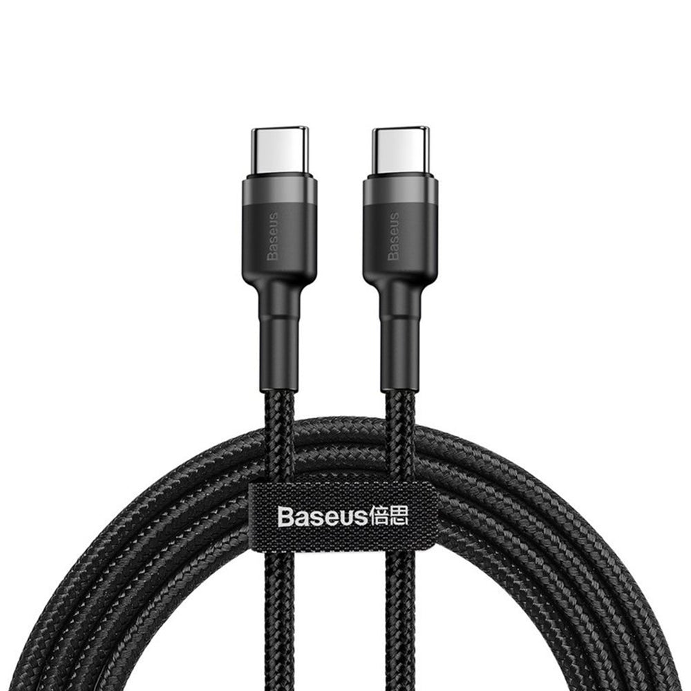 Baseus Cafule Braided USB 2.0 Cable USB-C male - USB-C 60W Γκρι 1m CATKLF-GG1
