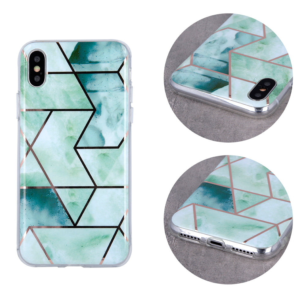 Geometric Marmur Case for iPhone 12 Pro Max green