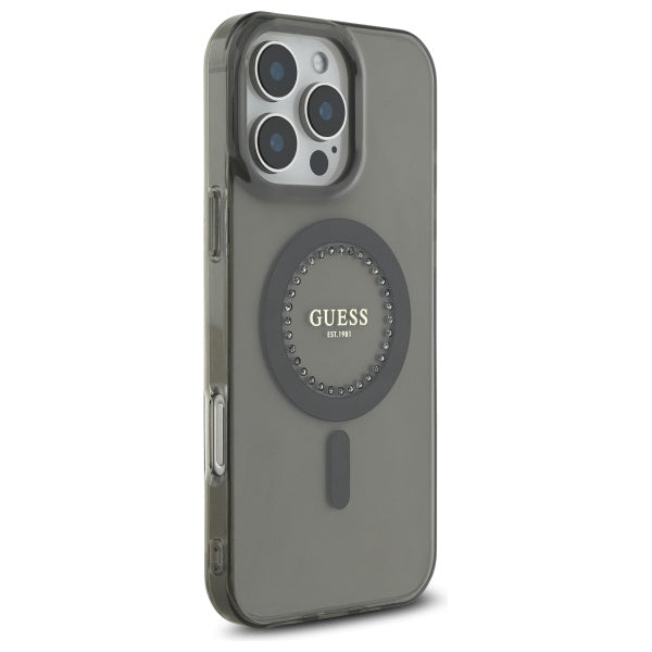 Guess Magsafe “Rhinestones” Hard Case Θήκη προστασίας από σκληρό πλαστικό – iPhone 16 Pro (Μαύρο – GUHMP16LPFTDTEK)