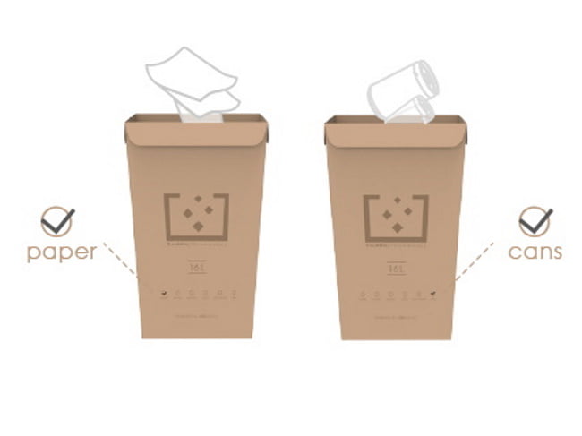 Designnest TrashBin |Throwaway| 1.5L Χαριτωμένος κάδος απορριμμάτων γραφείου από χαρτόνι (σετ 5 τεμαχίων)