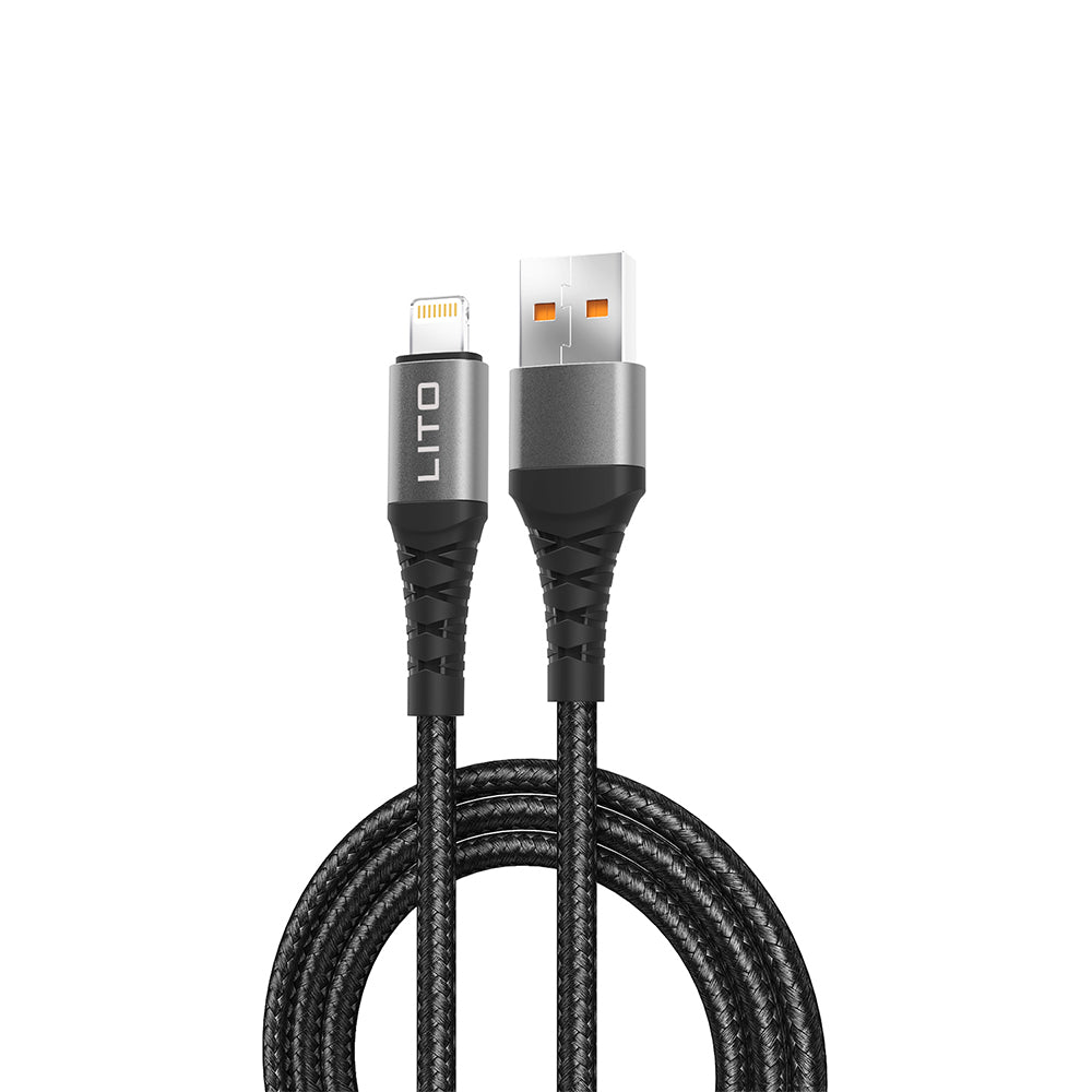Lito - Data Cable (LD22L) - USB-A to Lightning, Fast Charging, 2.4A, 2m - Black