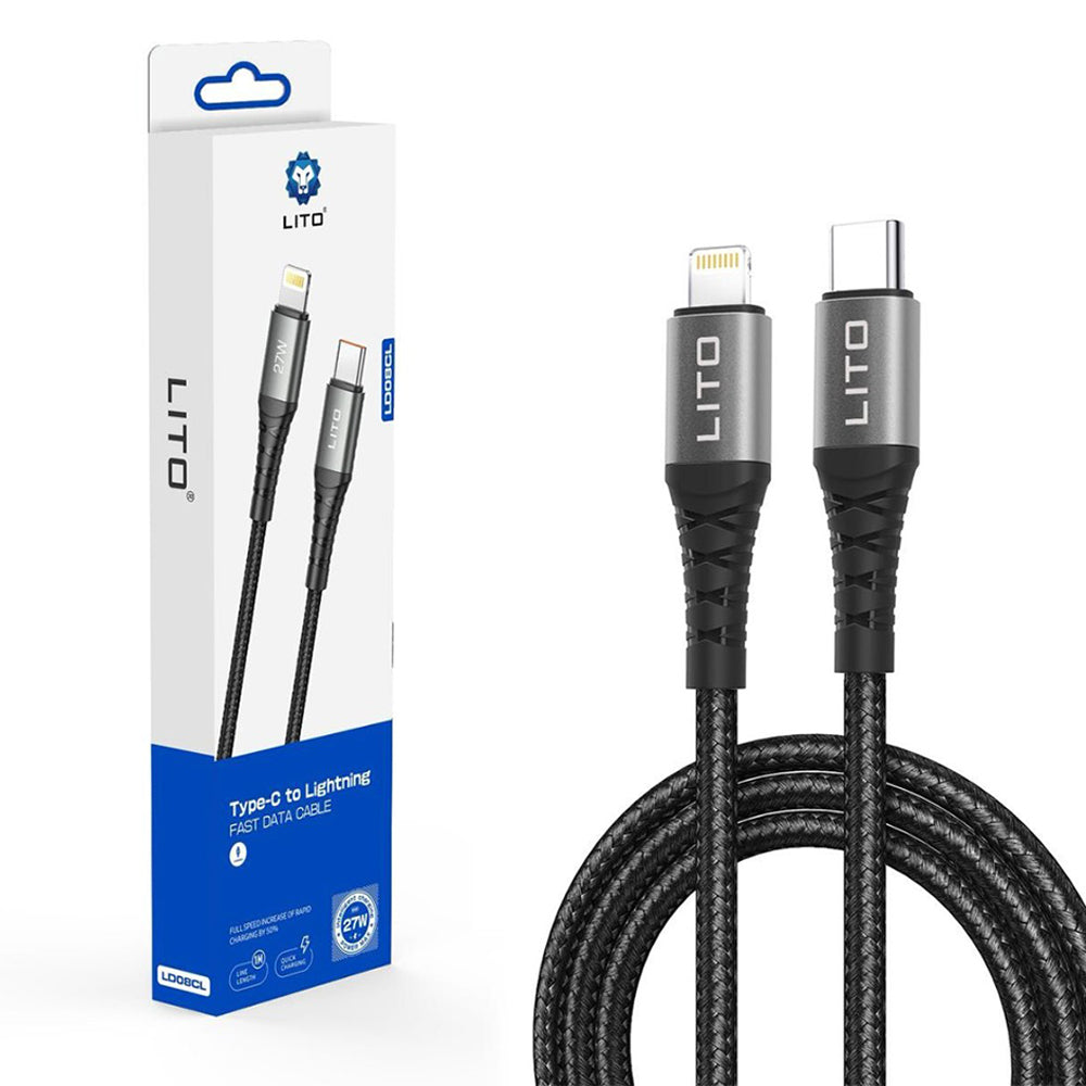 Lito - Data Cable (LD22CL) - Type-C to Lightning, Fast Charging, 27W, 2m - Black